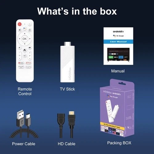 Android TV Stick H96 Max H313 TV Stick Google Voice Assistant TV Box Wifi6 BT5.0