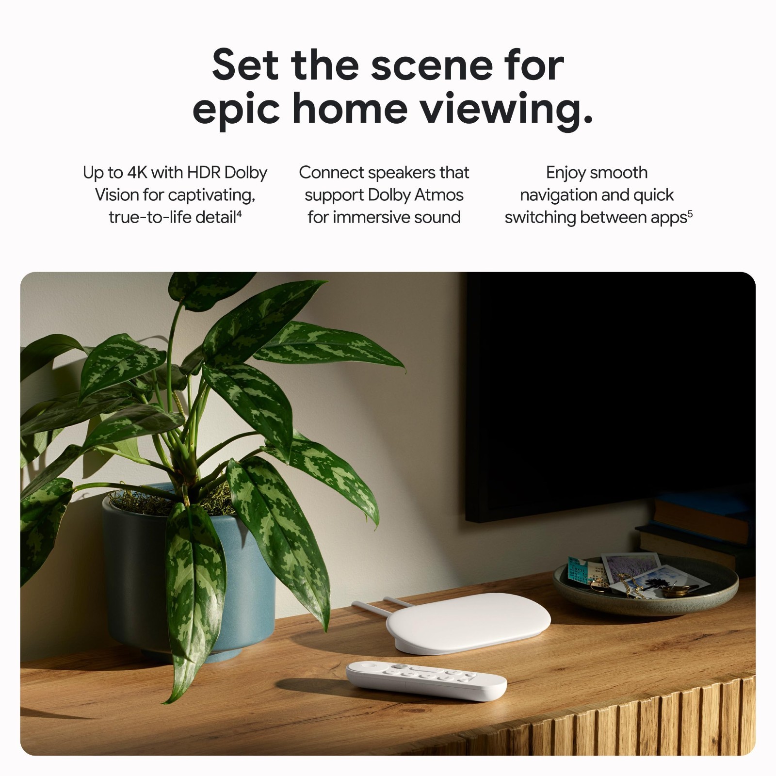 4K Streaming Media Player – Voice Search Remote, Smart Home Control, 32GB Storag