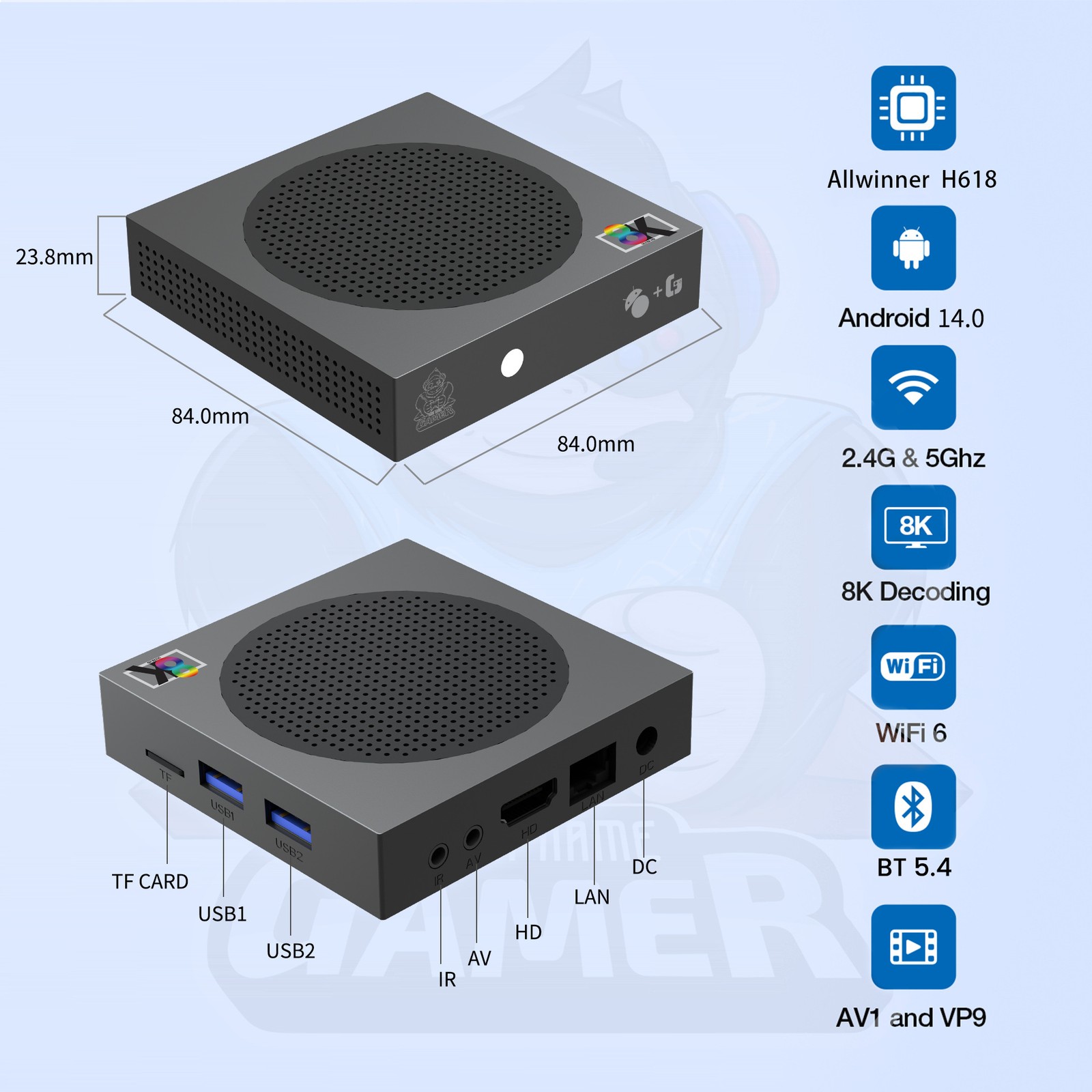 G8max H618 8K UHD Android TV Box Dual System 4GB 128GB Game Console Media Player