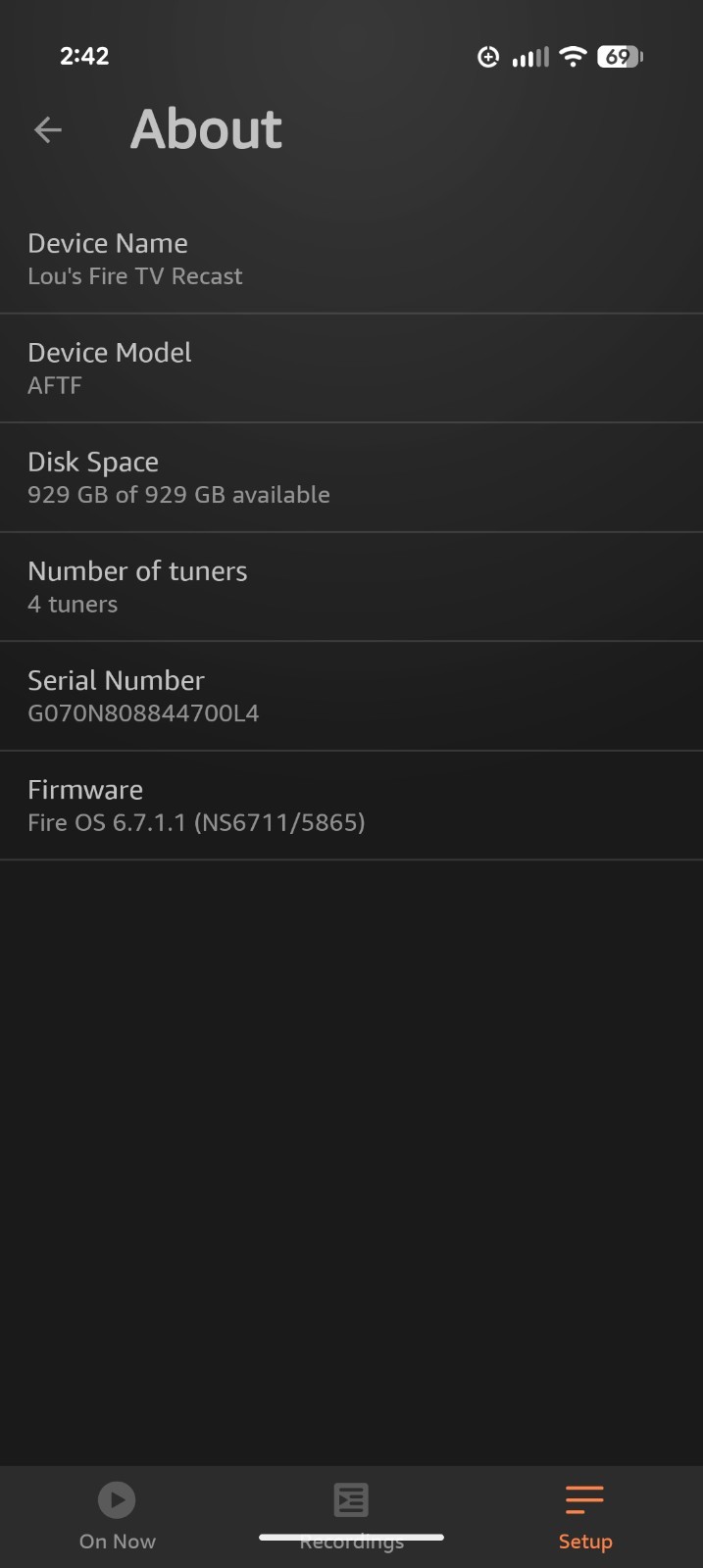Amazon Fire TV Recast 1TB Streaming Media Player Black QX91KA
