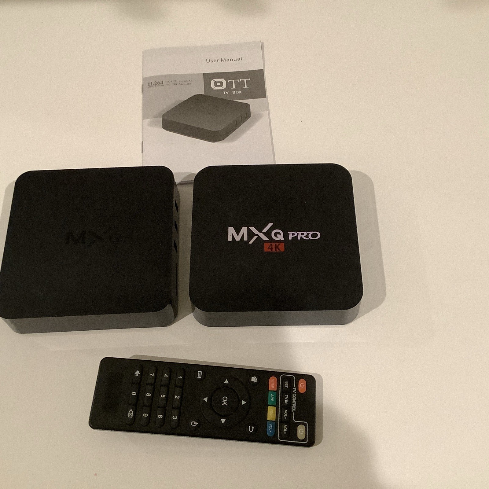 MXQ Pro S905W 4k Smart TV Box – Black One MXQ WITH REMOTE, NO POWER CORD
