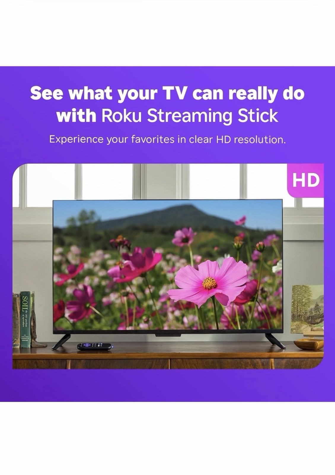 Roku 3840R Streaming Stick HD Media Player with Voice Remote – 2025 Model