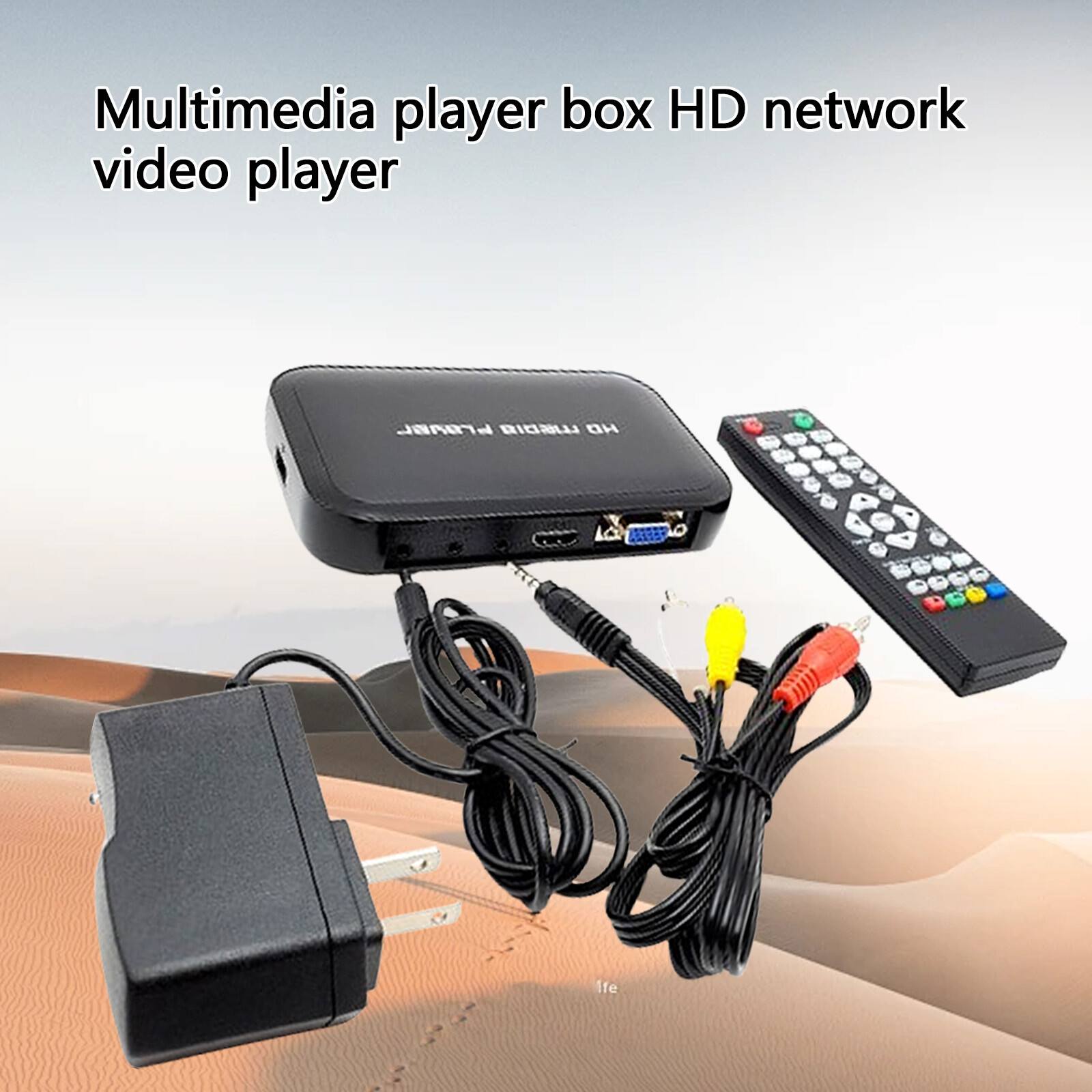 A28D USB SD MMC VGA AV YPbPr Multi TV Media Player + IR Fernbedienung 1080p