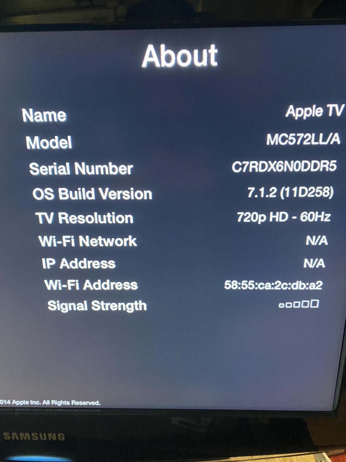 Used Apple TV 2 2nd Generation A1378 MC572LL/A Streaming Media Player