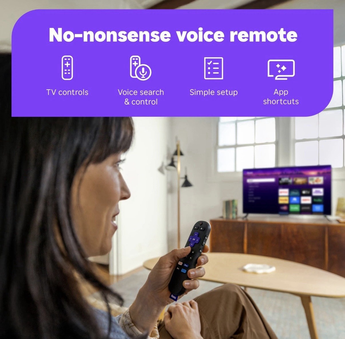 Roku Streaming Stick 4K Black 2160p HDR Dolby Vision Wi-Fi HDMI Voice Remote