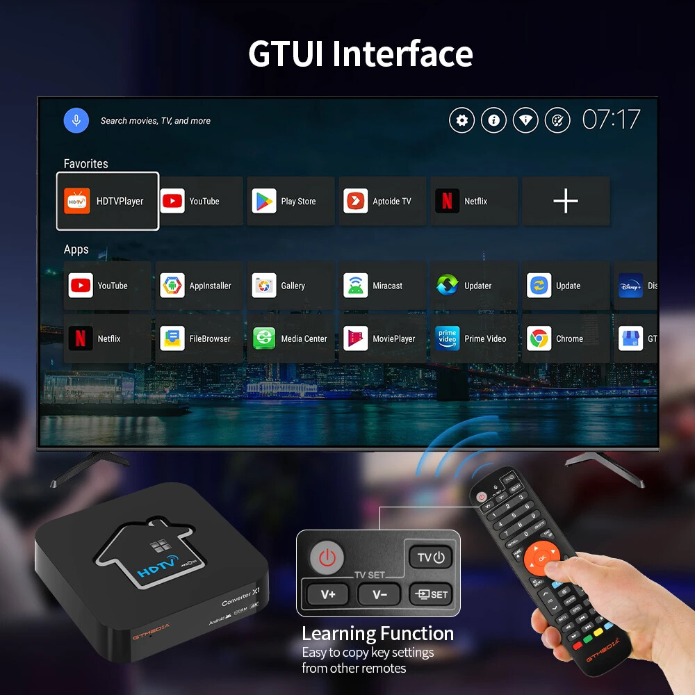 GTMedia 4K ATSC 3.0/1.0 Over-the-Air DVR Cable TV Tuner Android Streaming Box