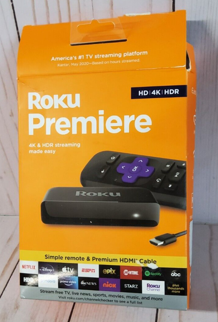 Roku Premiere | HD/4K/HDR Streaming Media Player, Simple Remote and Premium HDMI