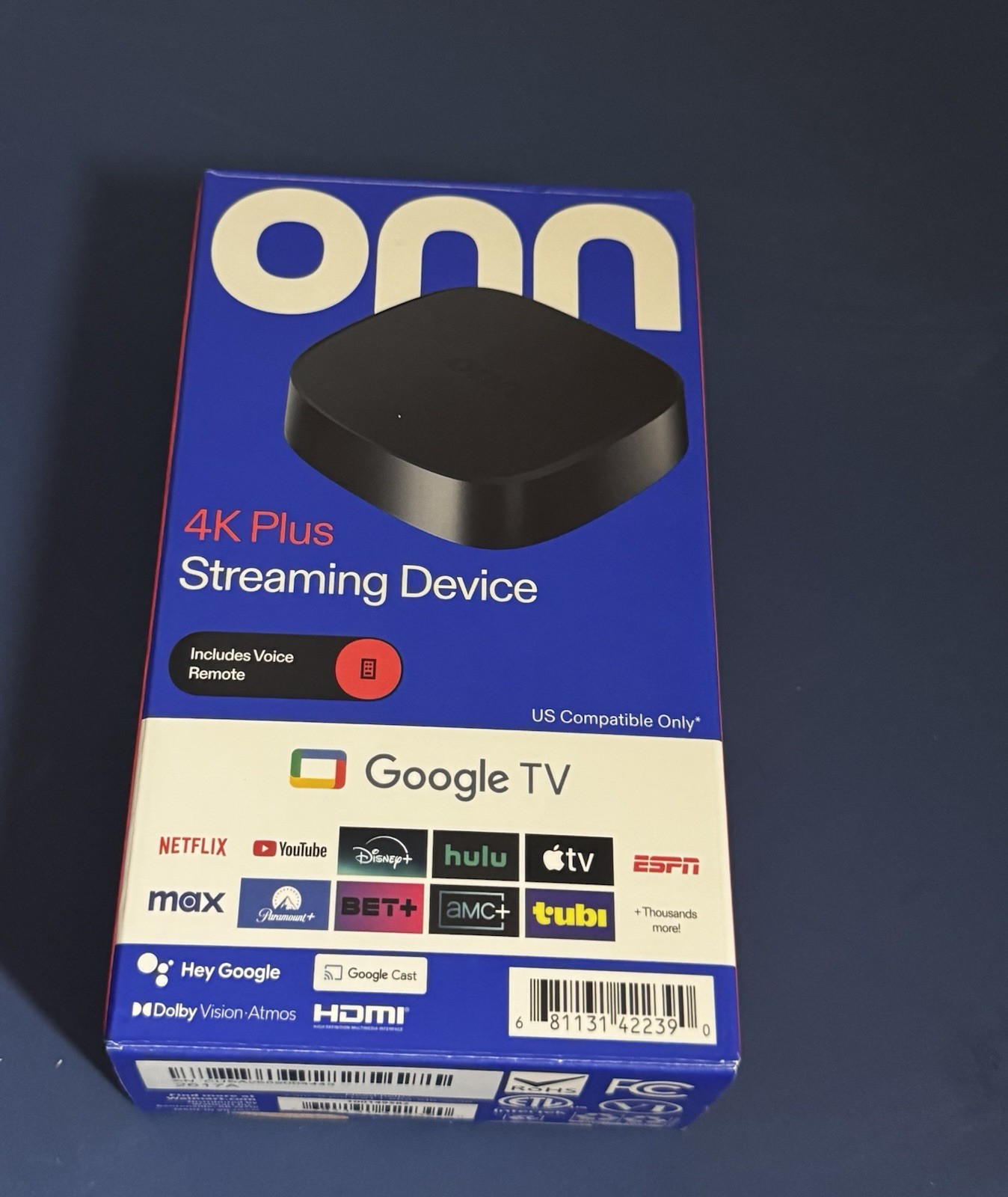 ONN 4K PLUS STREAMING BOX – GOOGLE TV – ULTRA FAST – 16GB Storage – 2 GB Ram