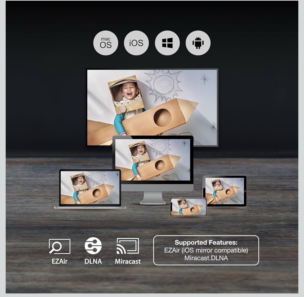 EZCast Ultra U2 4K WiFi 6 Wireless Display Adapter Miracast AirPlay DLNA HDR