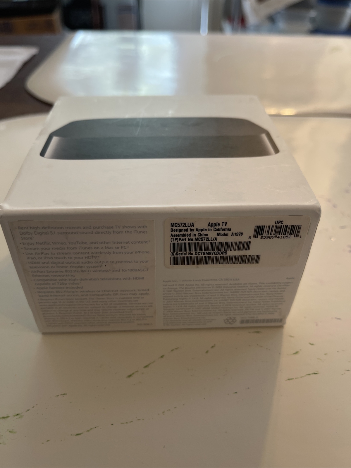 Apple TV 2nd Generation 8GB Media Streamer Tested With Remote A1378 – no cords