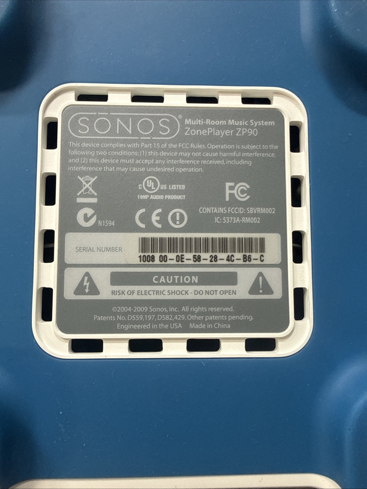 Sonos ZonePlayer ZP90 Multi-Room Music System Tested w/Cord