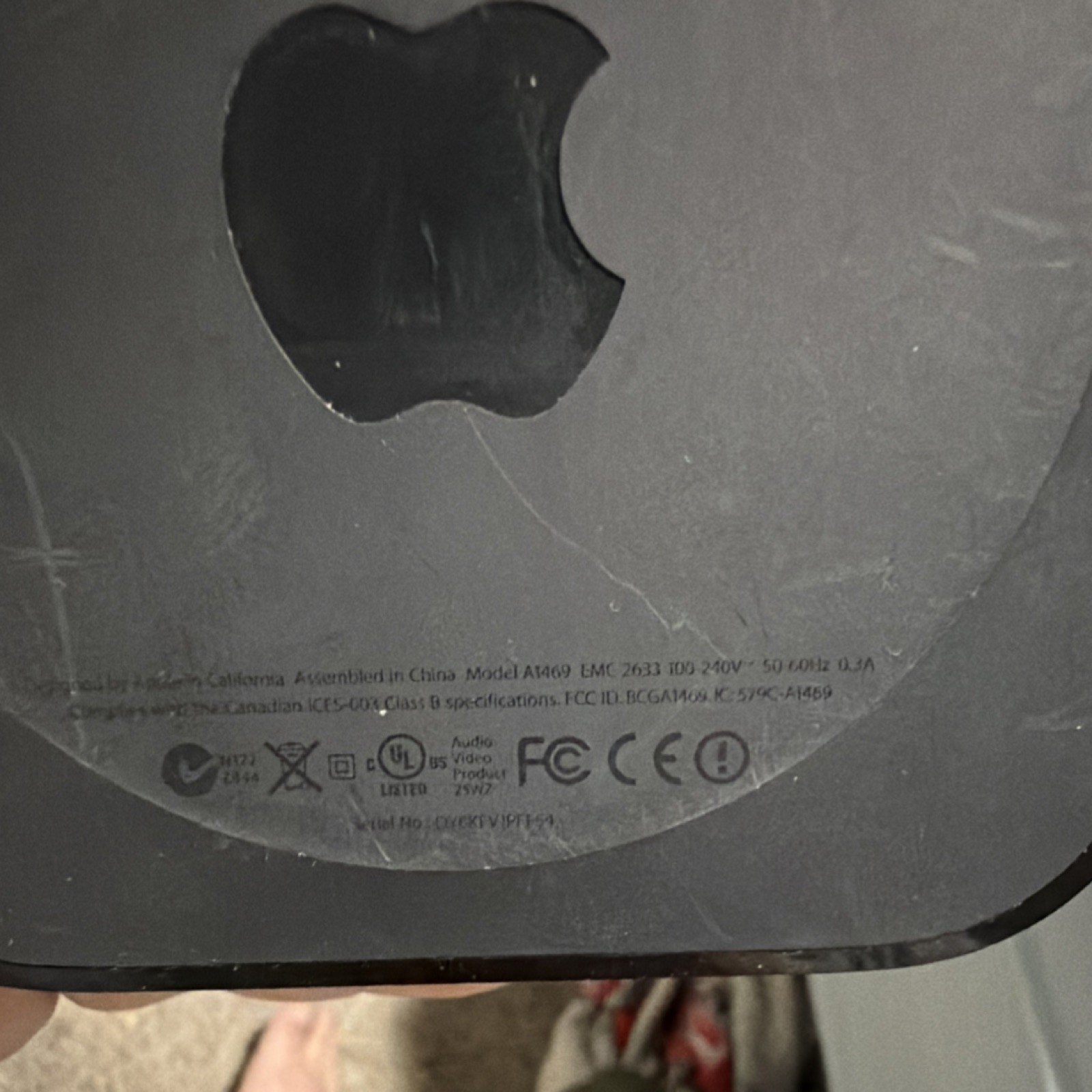 Apple TV A1469 Digital HD Media Streamer Black HDMI Remote Optical Ethernet