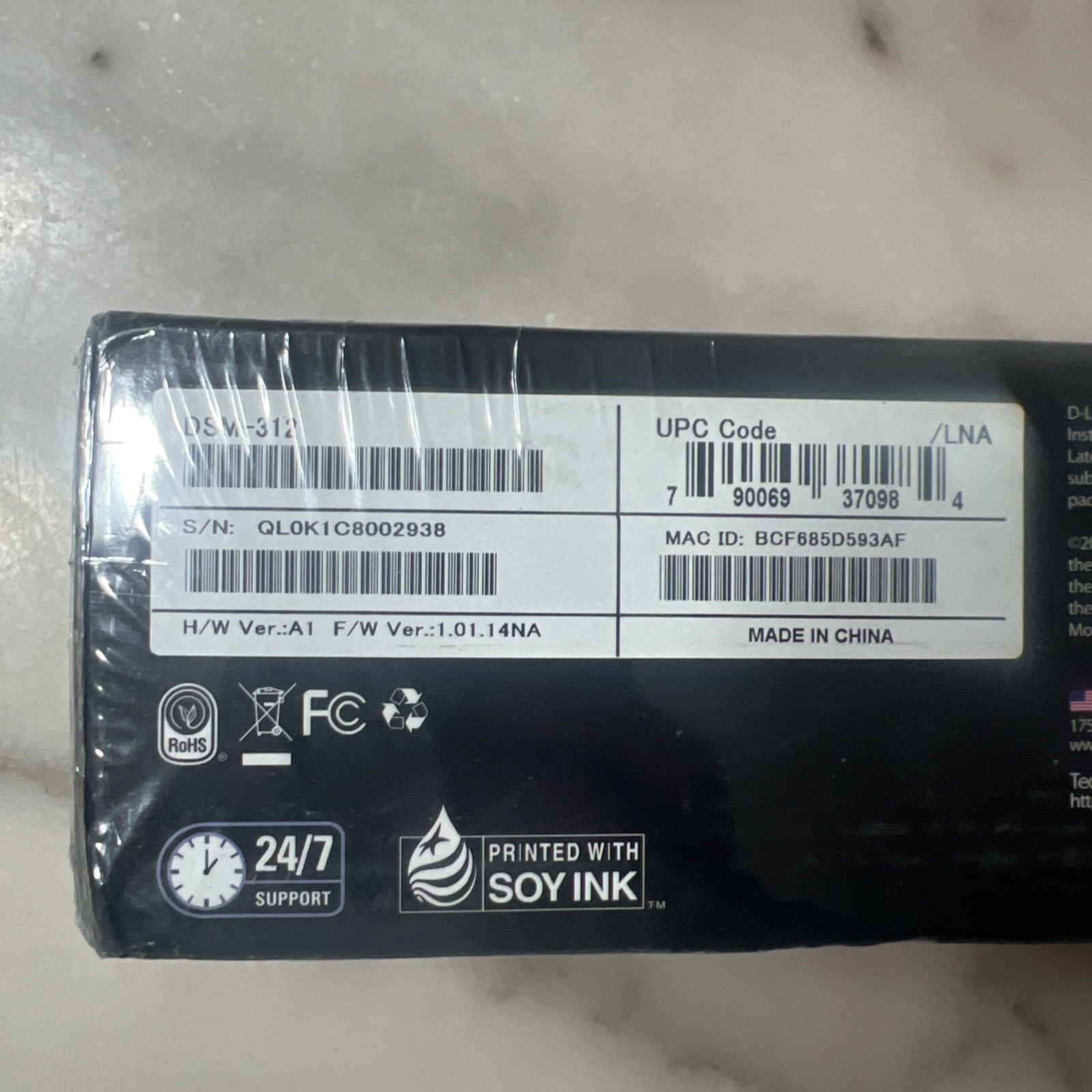 D-Link MovieNite Plus Streaming Media Player DSM -312 With Remote Sealed