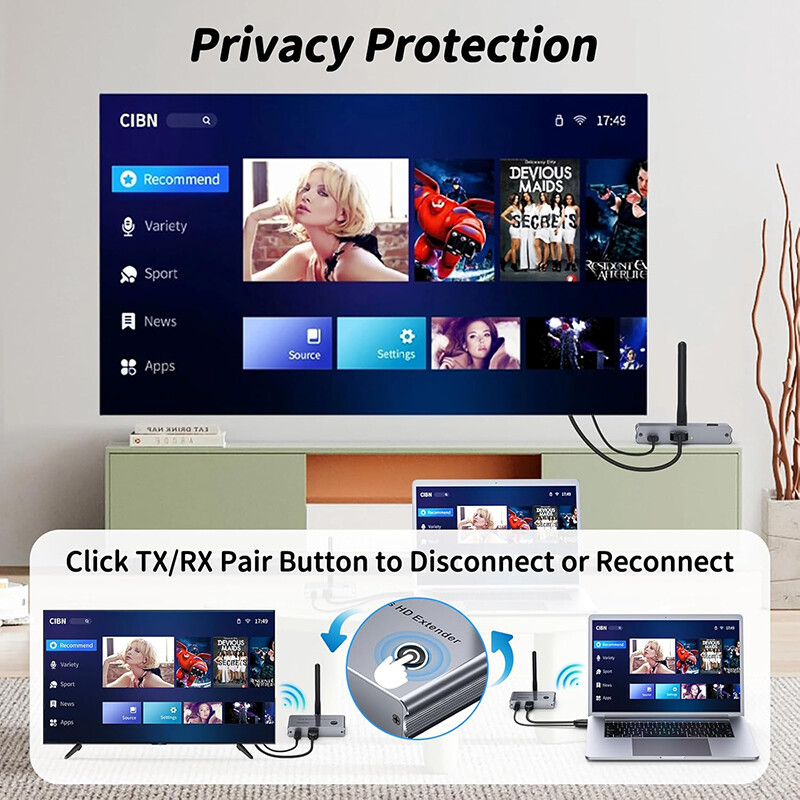 100M Wireless Extender Wireless HD Transmitter Receiver Wireless Screen Device