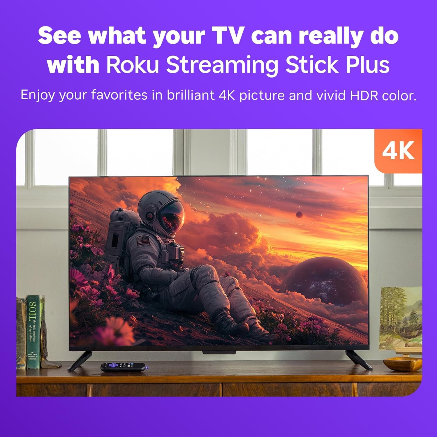 Roku Streaming Stick Plus 4K & HDR Streaming Device for TV with Voice Remote