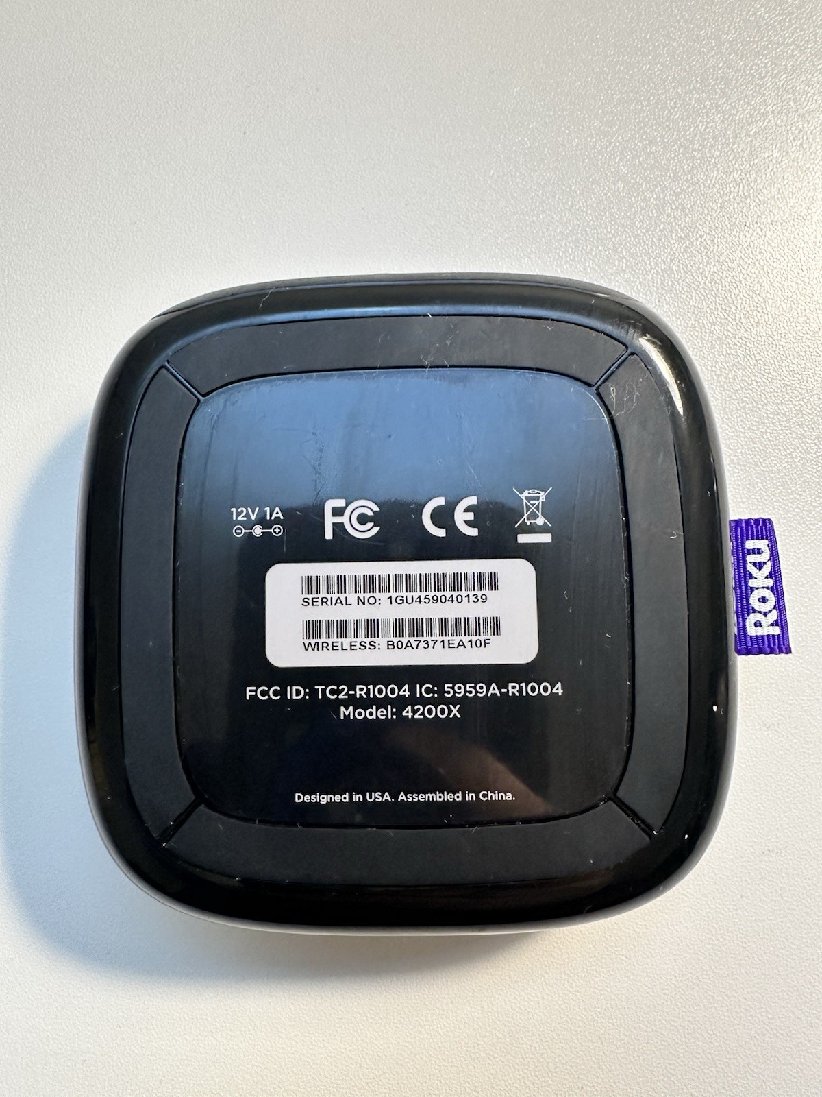 Roku 3 Media Streamer 4200X 3rd Gen Black w/Roku RC-FA Voice Remote