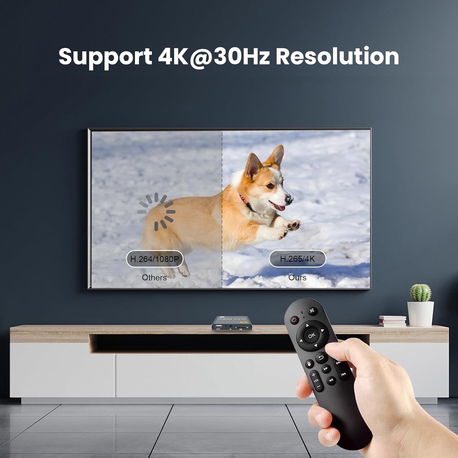 4K Digital Media Player, TV MP4 Video Player with HDMI/AV Output, Digital Sig…