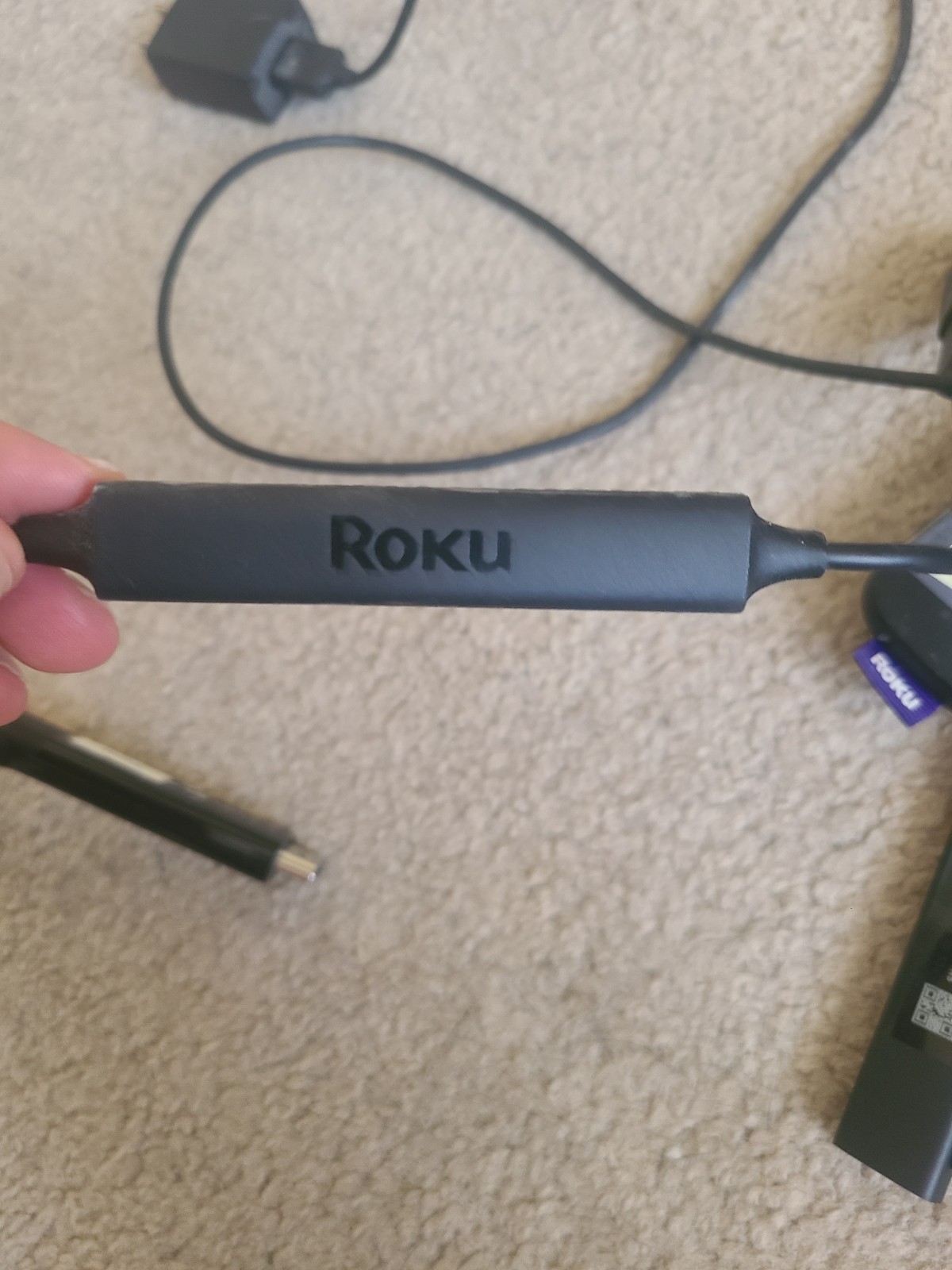 4 Roku 3810x Streaming Sticks Plus 4 Roku Remotes, Cables