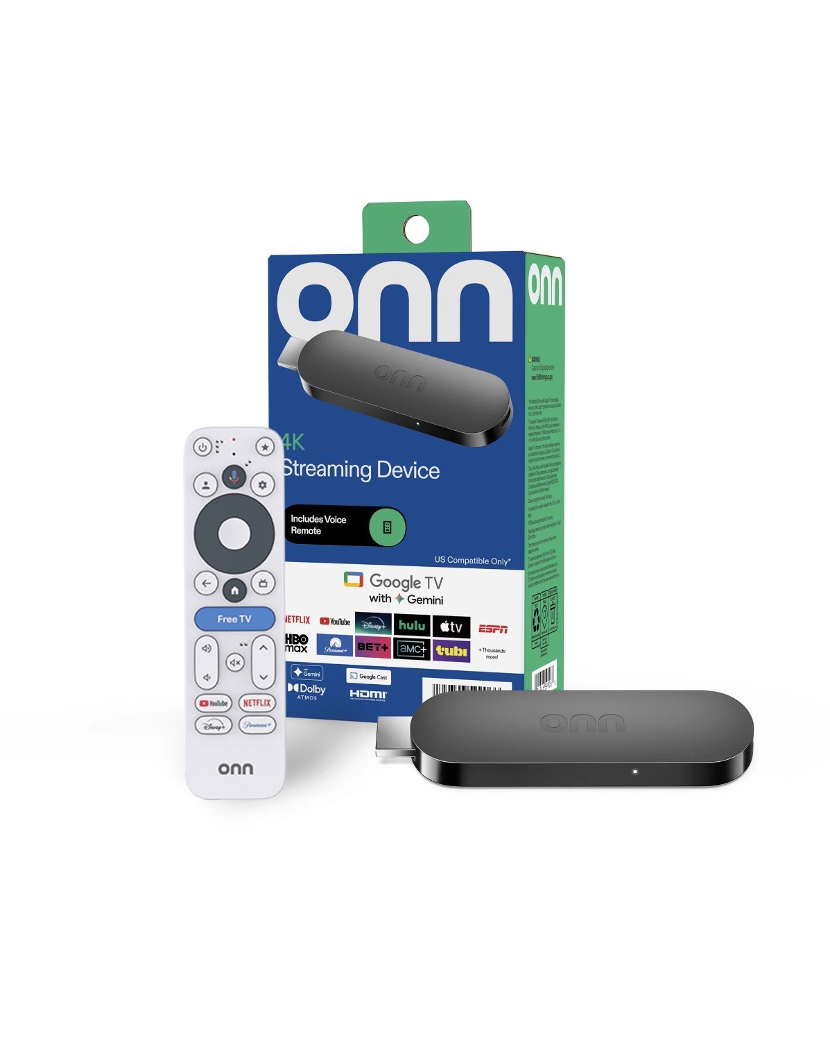 NEW 2026 onn 4K Streaming Device Google TV Gemini 2GB RAM – FAST SHIP