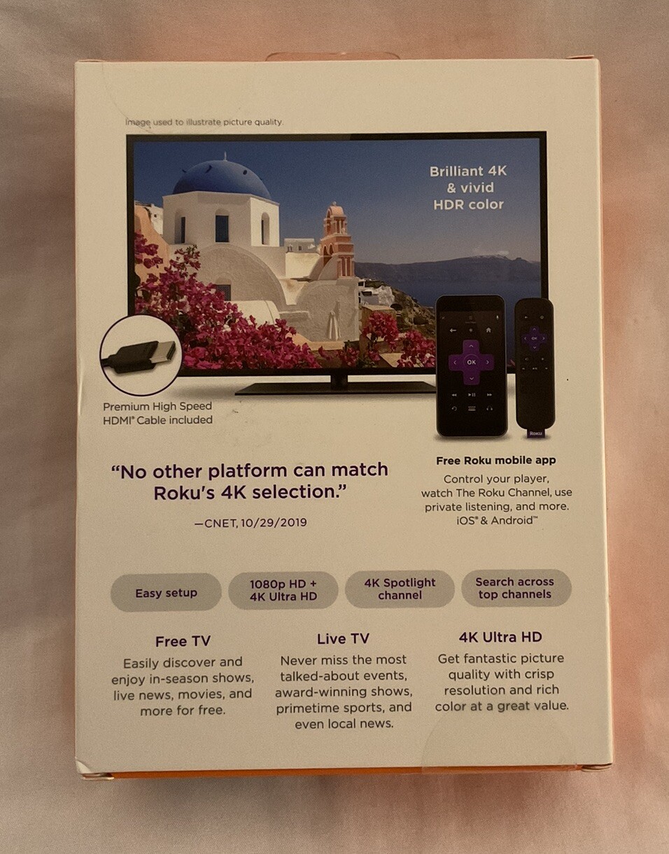 Roku Premiere |4K/HDR Streaming Remote &Premium HDMI cable