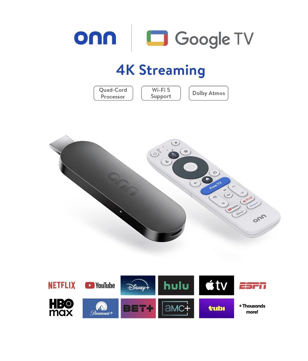 onn 4K Streaming Device, Google TV with Gemini (NEW 2026 Model) – Fast Streaming