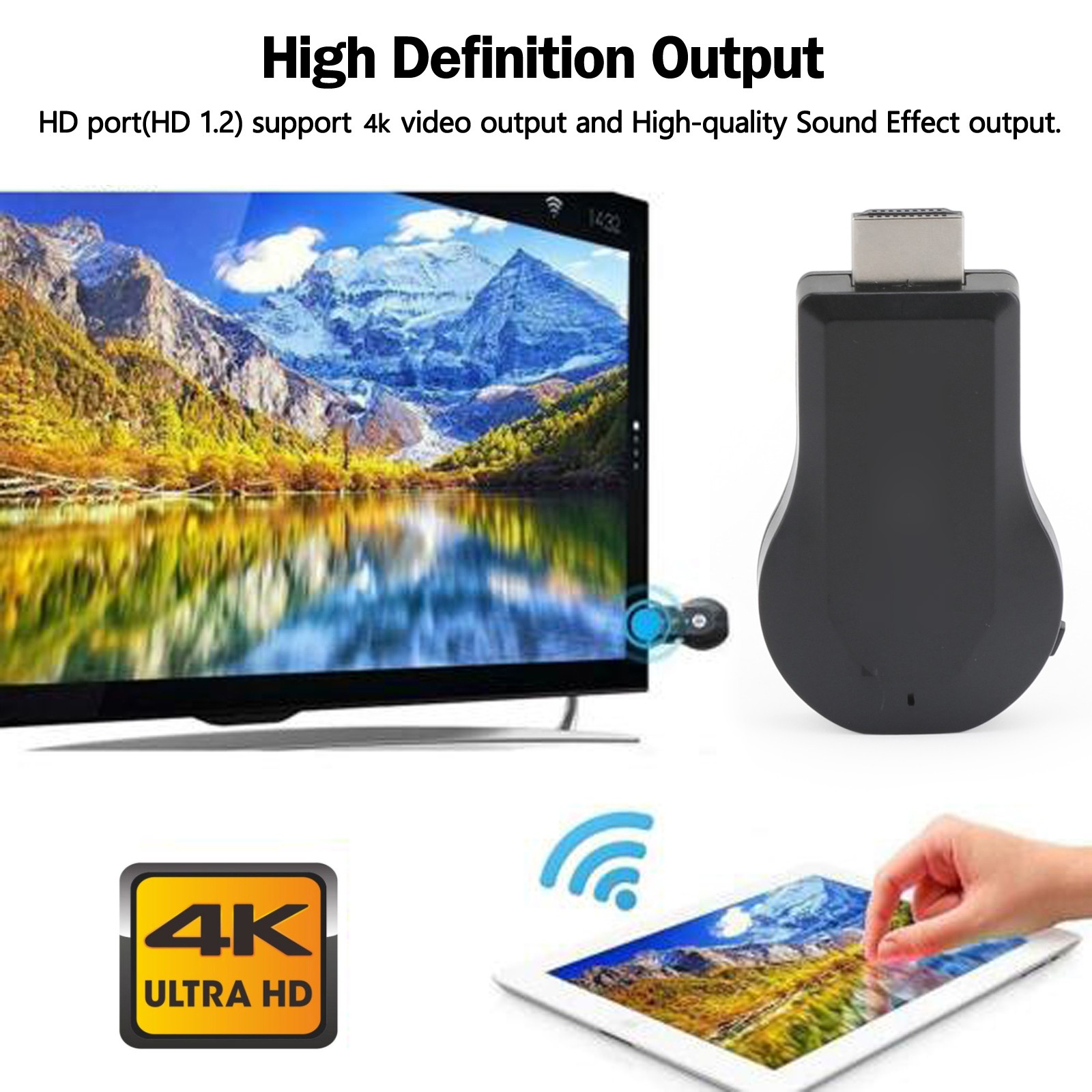 True 4K M100 TV Stick Dongle Receiver HDM TV WiFi TV Streamer CE
