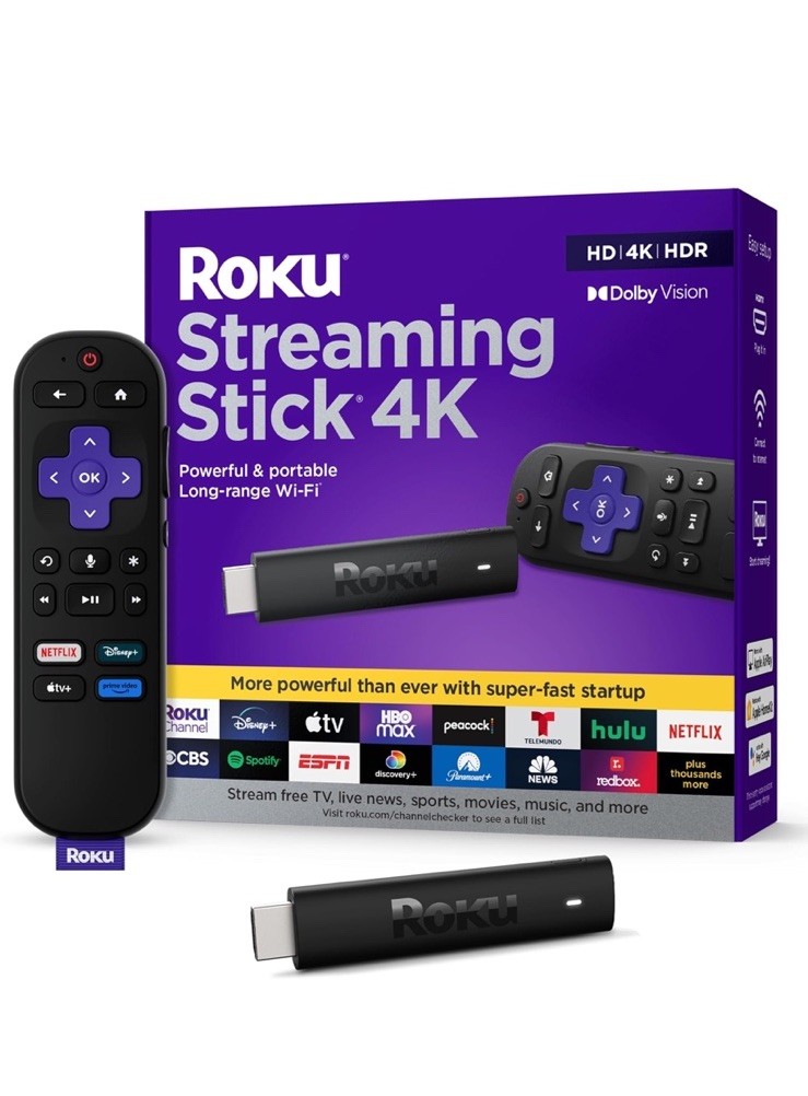 Roku Streaming Stick 4K /HDR/Dolby Vision, Roku Voice Remote and TV Controls 🔥