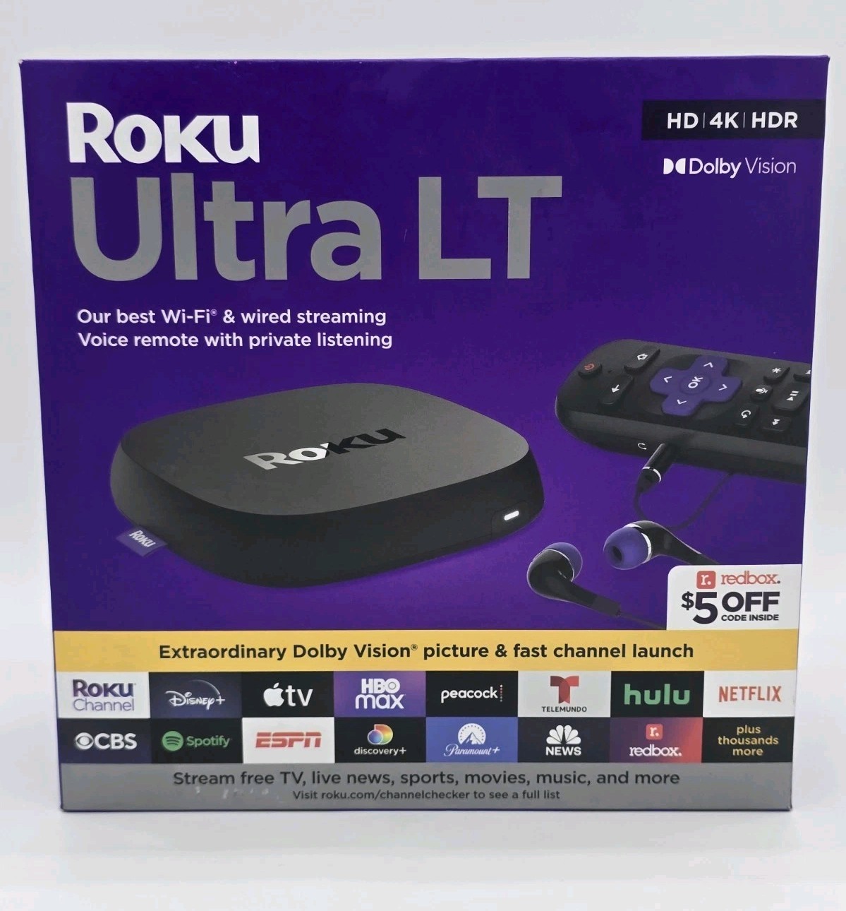 Roku Ultra LT 2021 HD Digital Streaming Device – Black