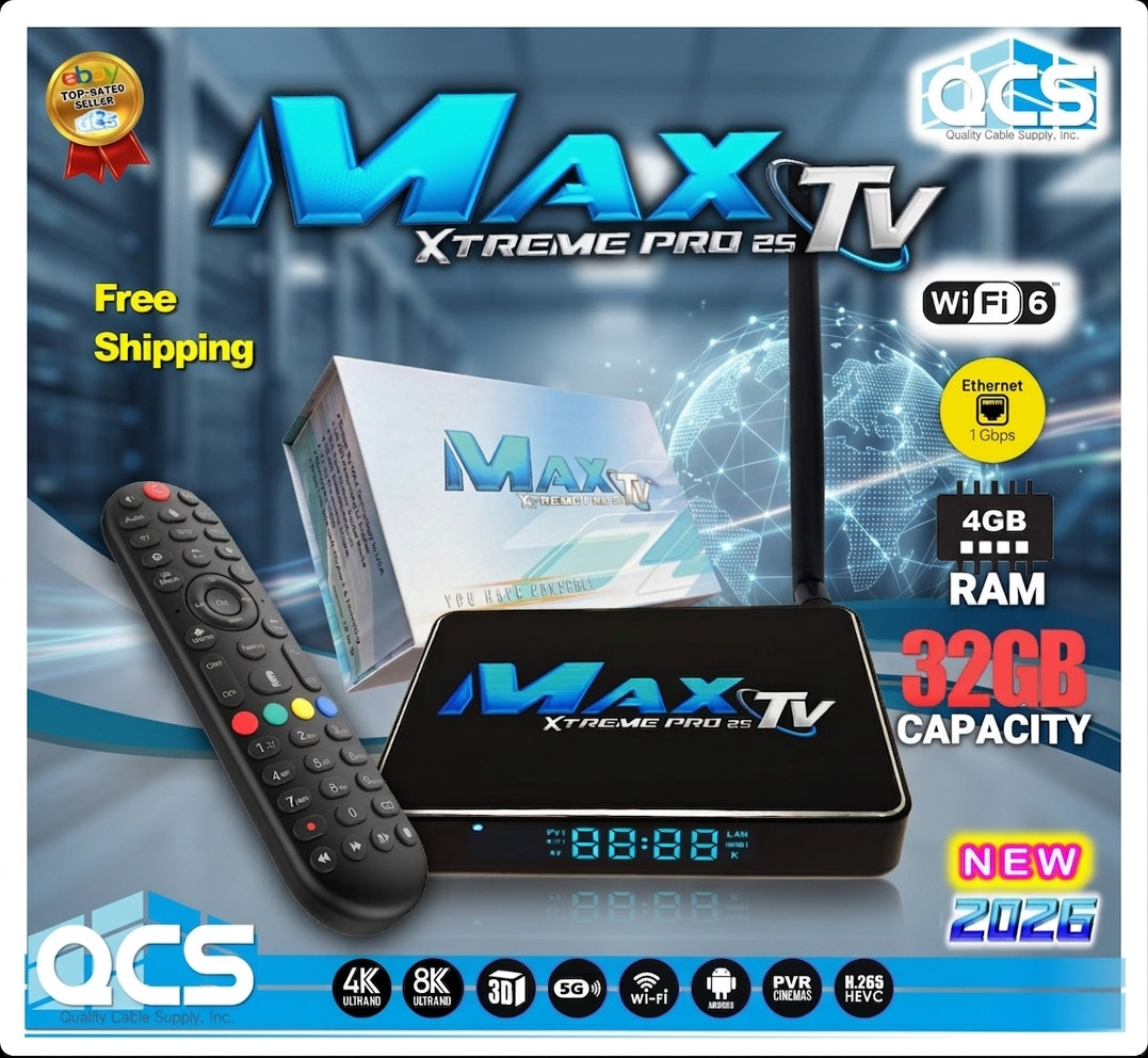 MaxTV Xtreme PRO 25 5G 8K 2025-2026 QUAD CORE 64BIT ANDROID Box Max TV