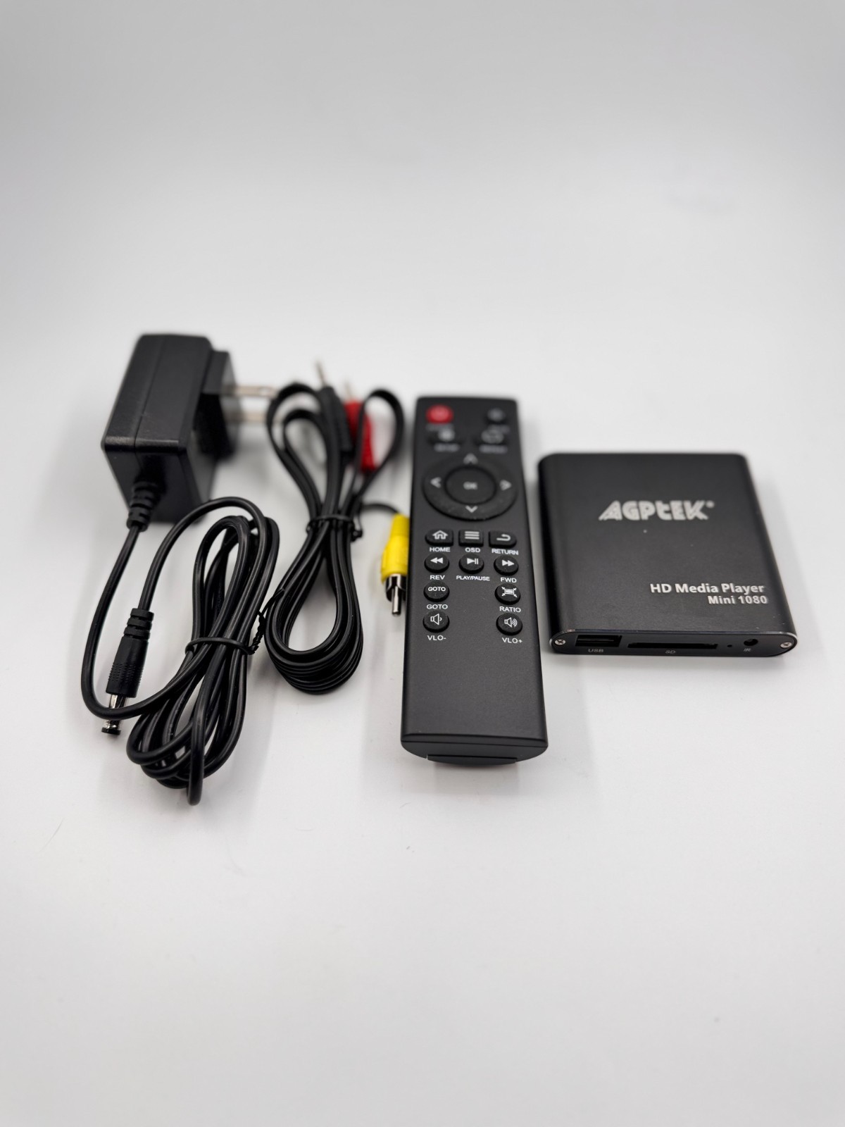 AGPTEK HDMI Media Player 1080P USB SD Card MKV AVI MP4 Remote Open Box