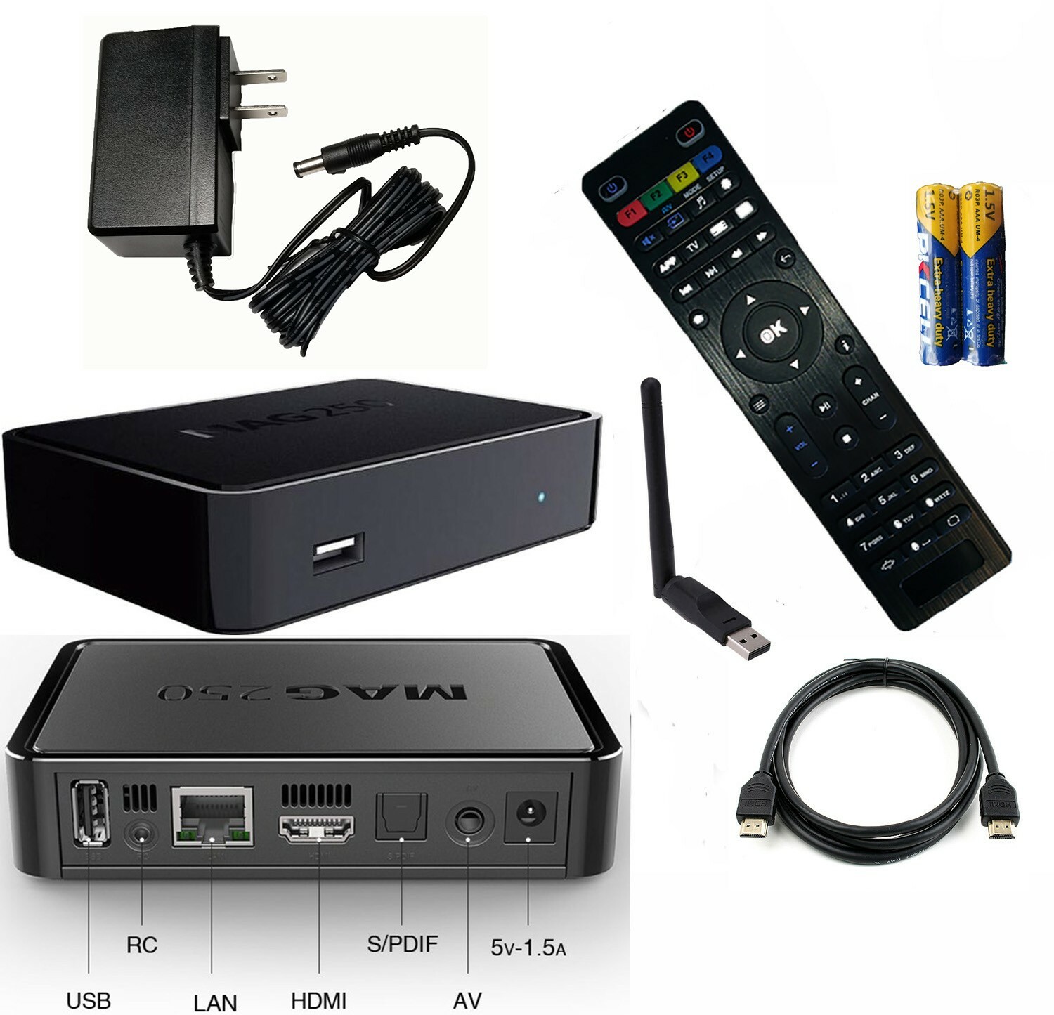 NEW Infomir Mag250 w/ USB Wi-Fi Adapter – OPEN BOX