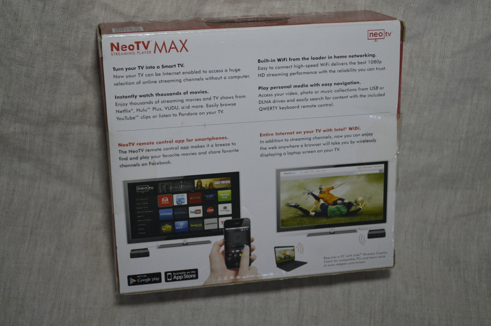 Netgear NeoTV Max Streaming Player NTV300SL New-Open Box