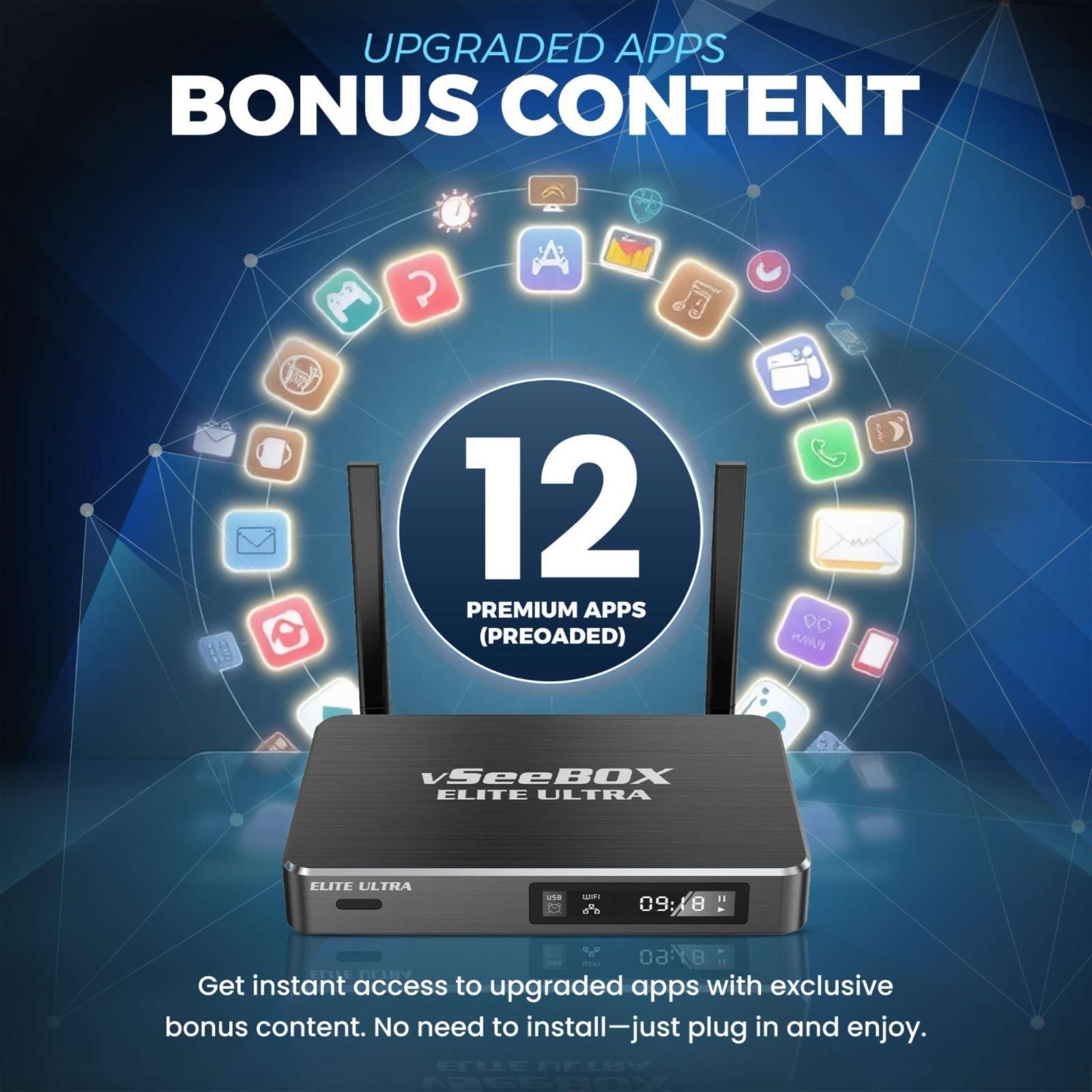 Vseebox Elite Ultra Android TV Box, 8K Streaming Media Player with Voice Control