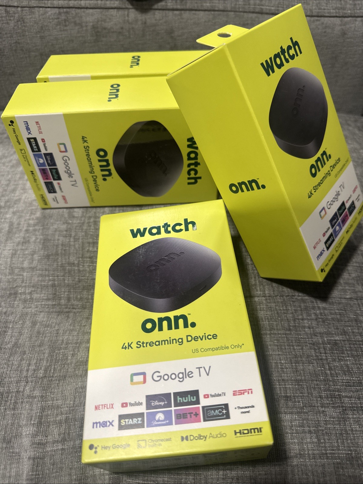 ONN Google TV 4K HD Streaming Box Voice Control Google Assistant