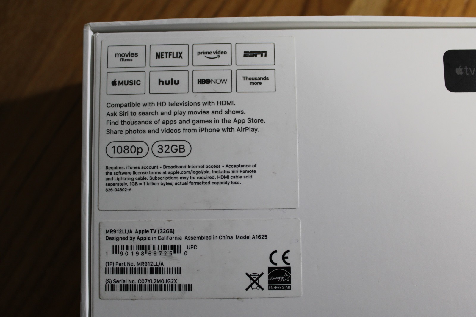 Apple TV (4th Generation) 32GB HD Media Streamer – Black (MR912LL/A) *No Remote*