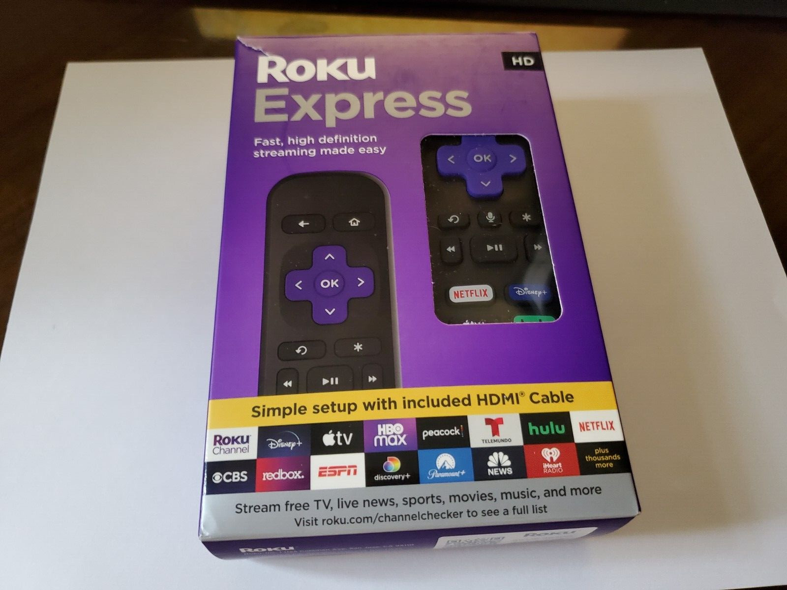 Roku 3930R Express HD Streaming Device – with High-Speed HDMI Cable IOB