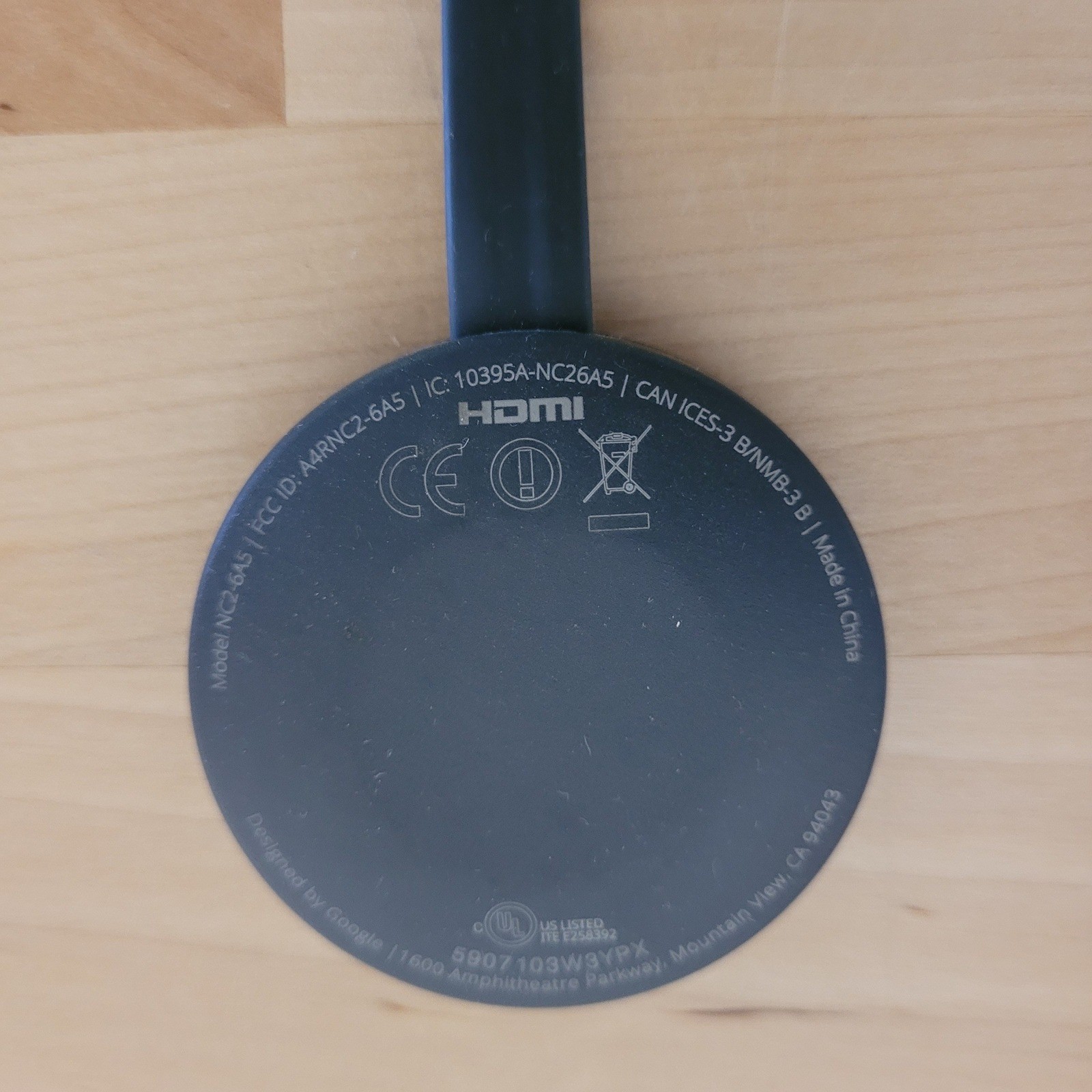 Google Chromecast 2nd Gen Media Streamer OS One Size Black NC2-6A5 HDMI Tested