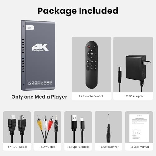 4K Ultra HD Digital Media Player & HDD Enclosure 2-in-1, MP4 Video Player, HDMI/