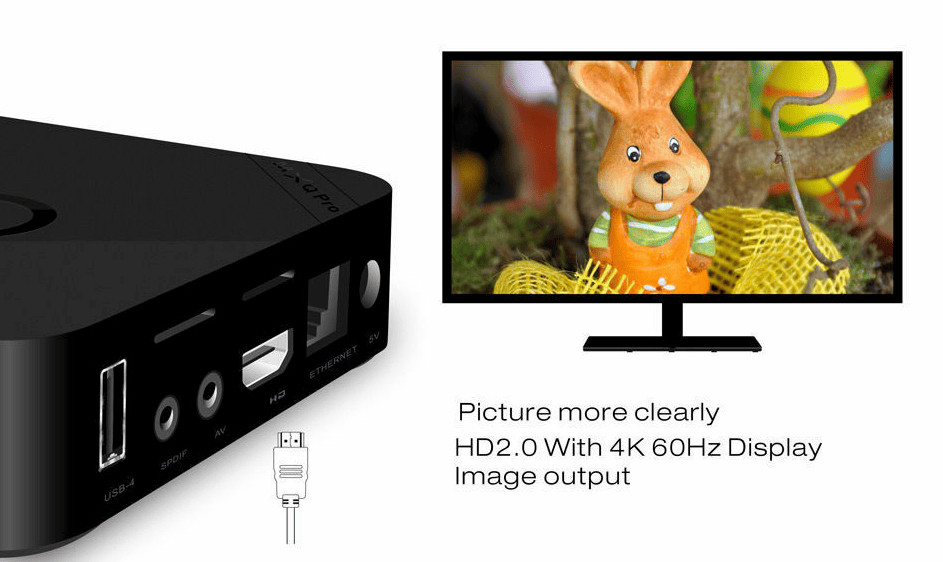 4K Ultra HD Smart TV Box with Wifi and Android 7.1 for Streaming