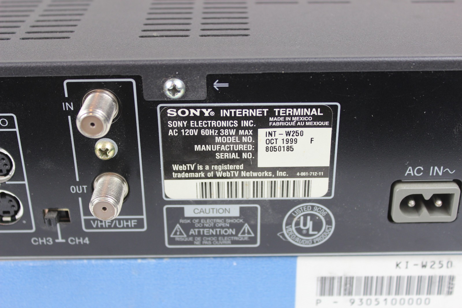 Sony Webtv Plus INT-W250 with Wireless Keyboard -KI-W250