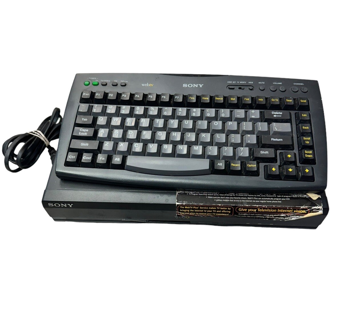 Vintage Sony WebTV INT-W250 w Keyboard SWK-8660 Untested No Cords