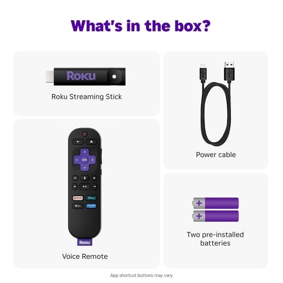 Roku Streaming Stick HD Voice Remote Bluetooth Streaming Device for TV