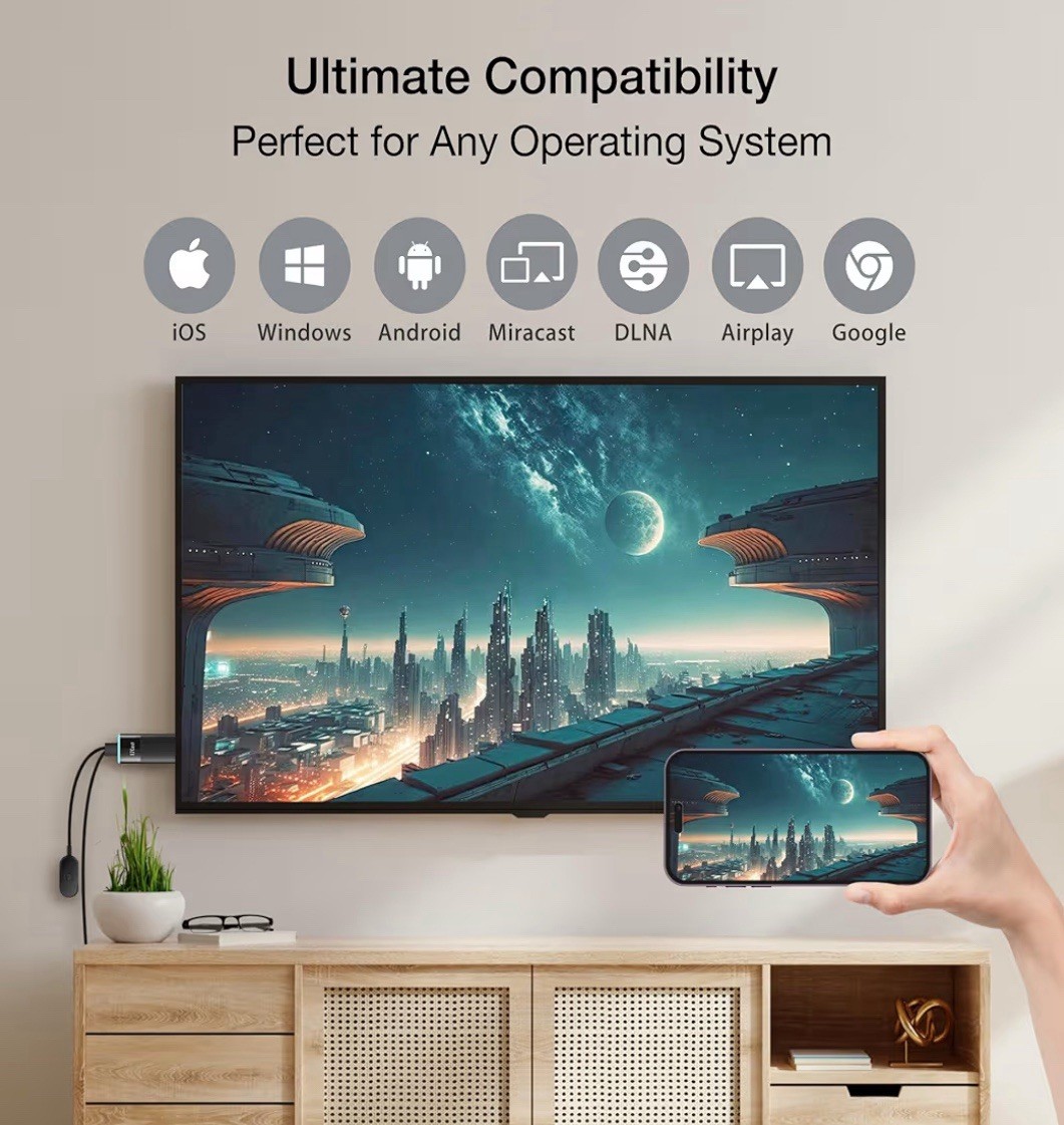 2 Wireless Display Receiver, H.265 decoding, 4K Output, Supports 2.4/5GHZ WiF…