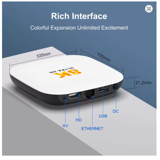 8K H96 Max TV Box M2 PLUS RK3528 Android 14 4GB/32GB AI Smart Google Voice Ass
