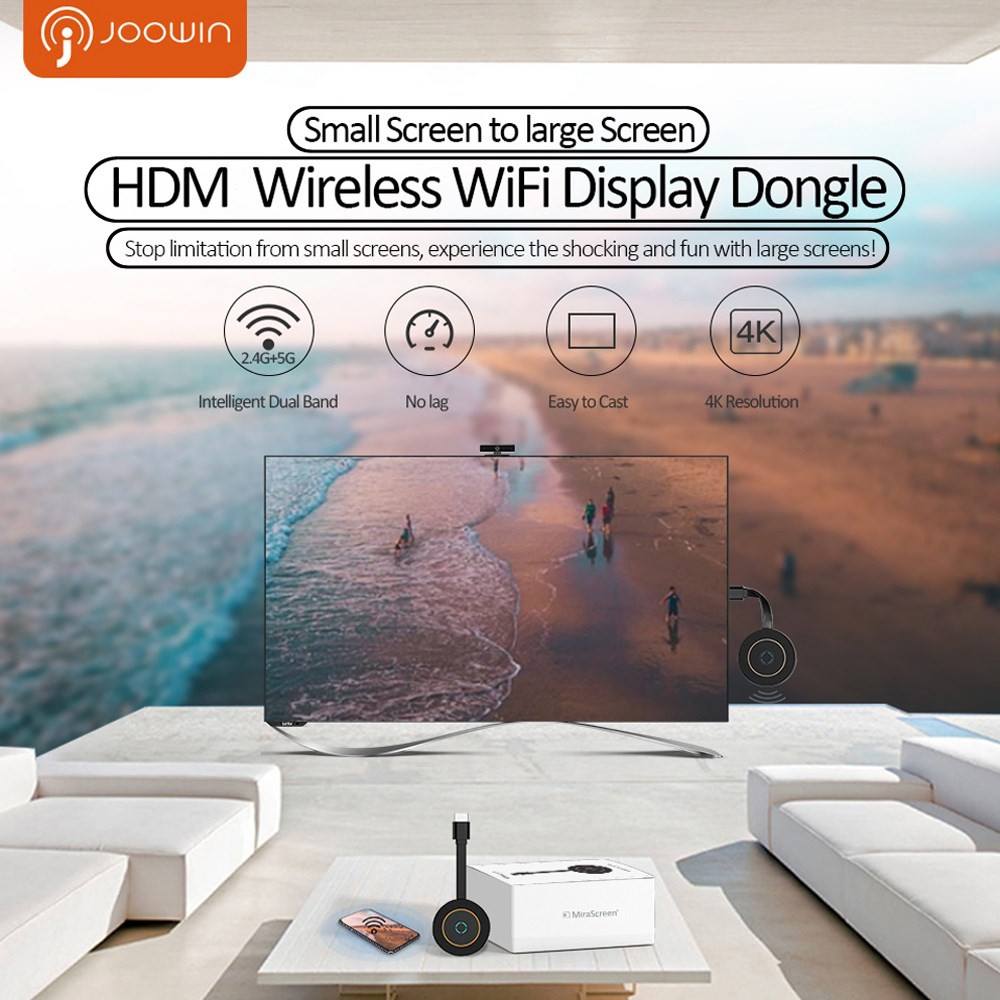 G10 True 4K TV Stick TV Streamer Display HDM WiFi Wireless Dongle Receiver #