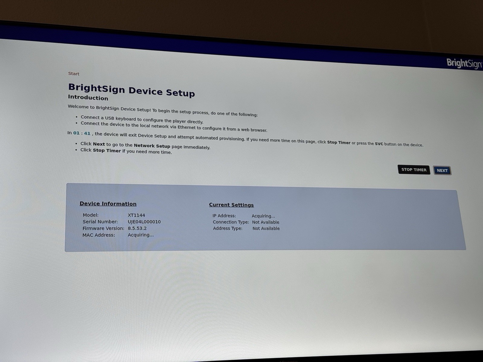 BrightSign XT1144 4K Digital Signage Media Player XT4 Series PoE+ HDMI In