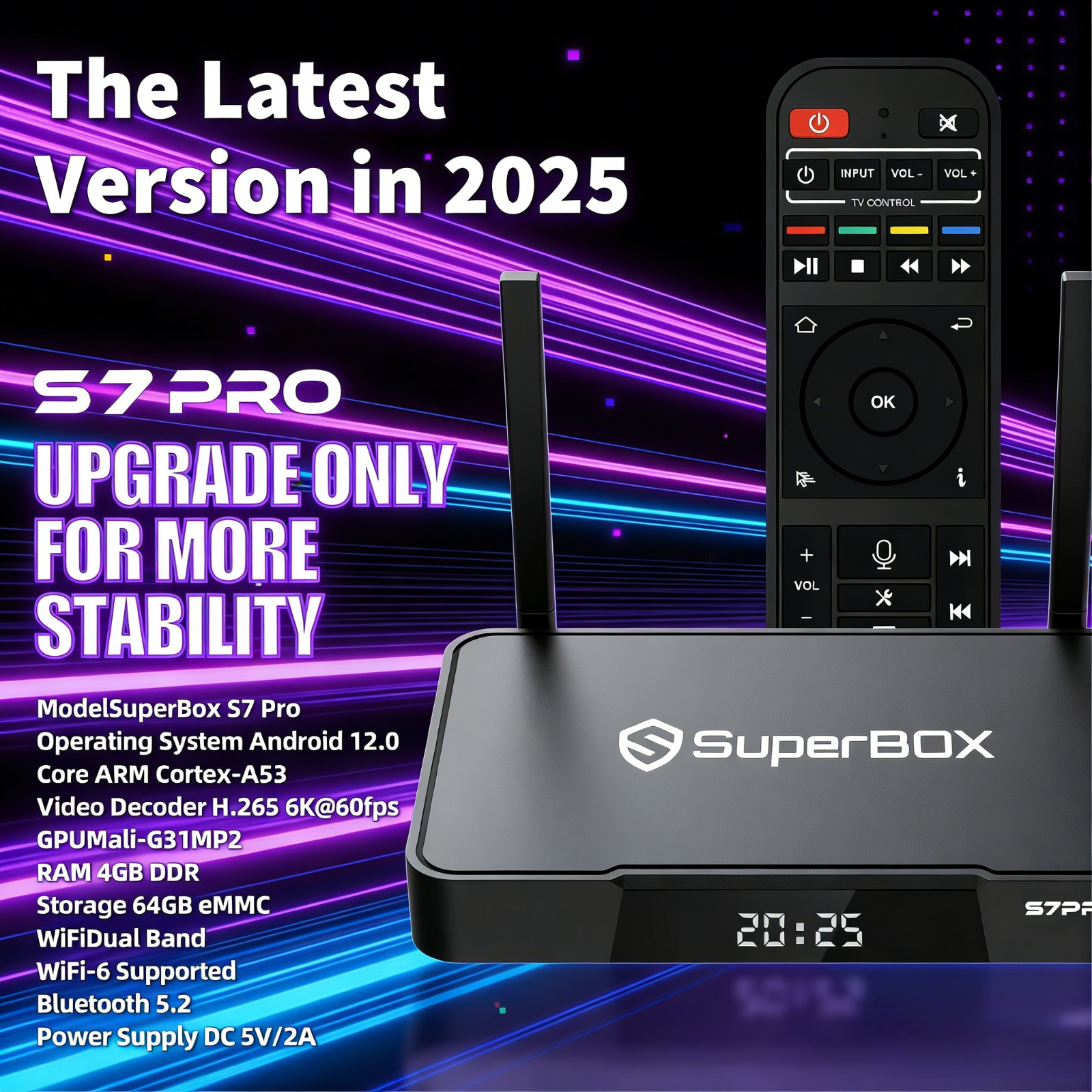New SuperBox S7 Pro Smart Android TV Box 6K Ultra HD Media Player