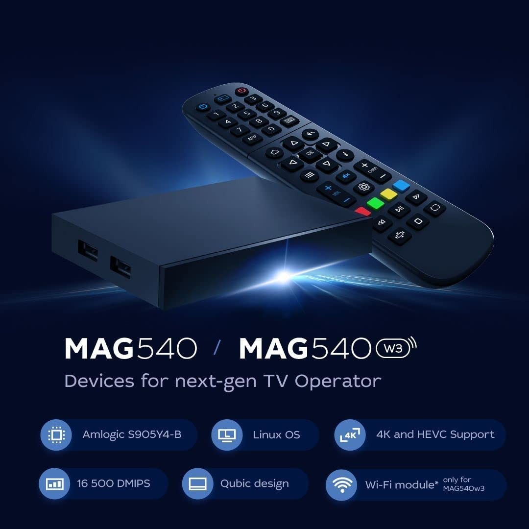 Brand NEW 2024 infomir MAG540W3 / 600Mbps WiFi 4K LINUX IPTV Set-Top-Box player