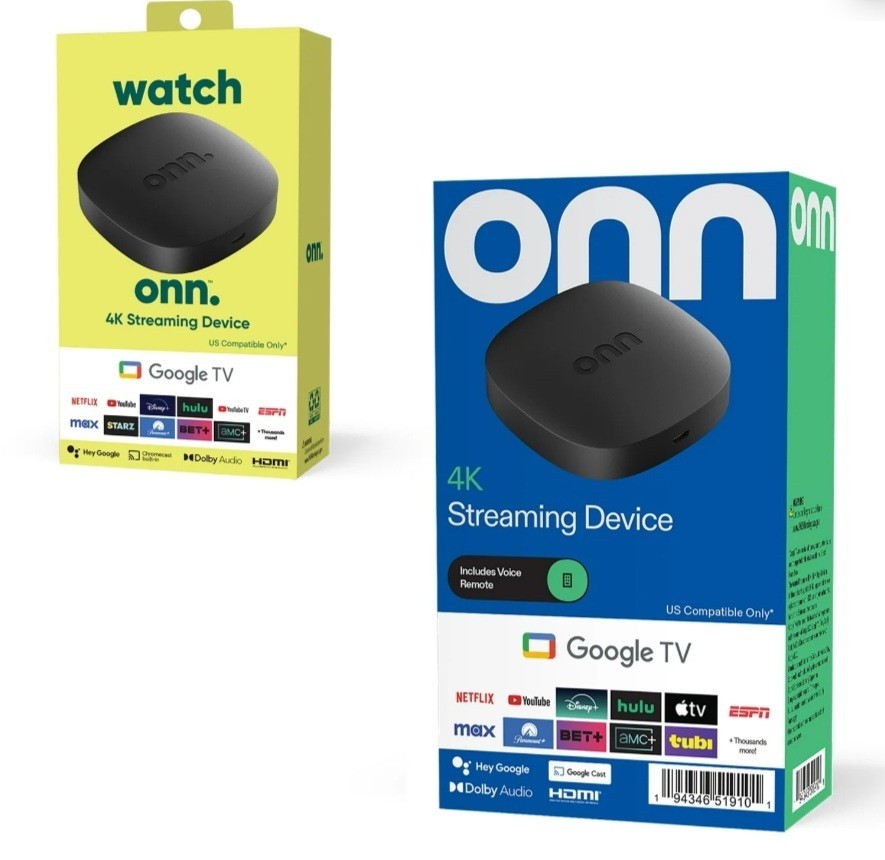 UNLOCKED onn. 4K Streaming Media Player BLACK BOX
