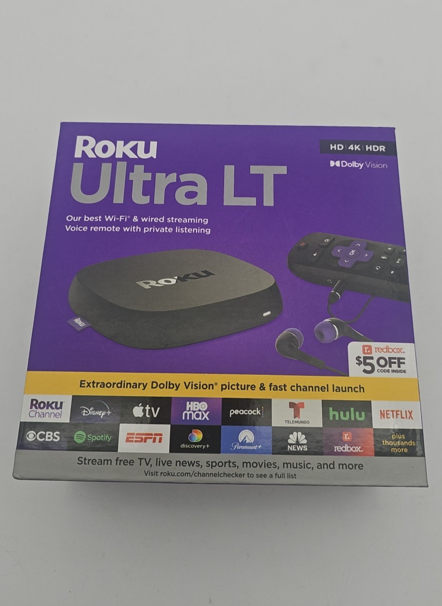 New Roku Ultra LT Streaming Device 4K/HDR/Dolby Vision Roku Voice Remote D14